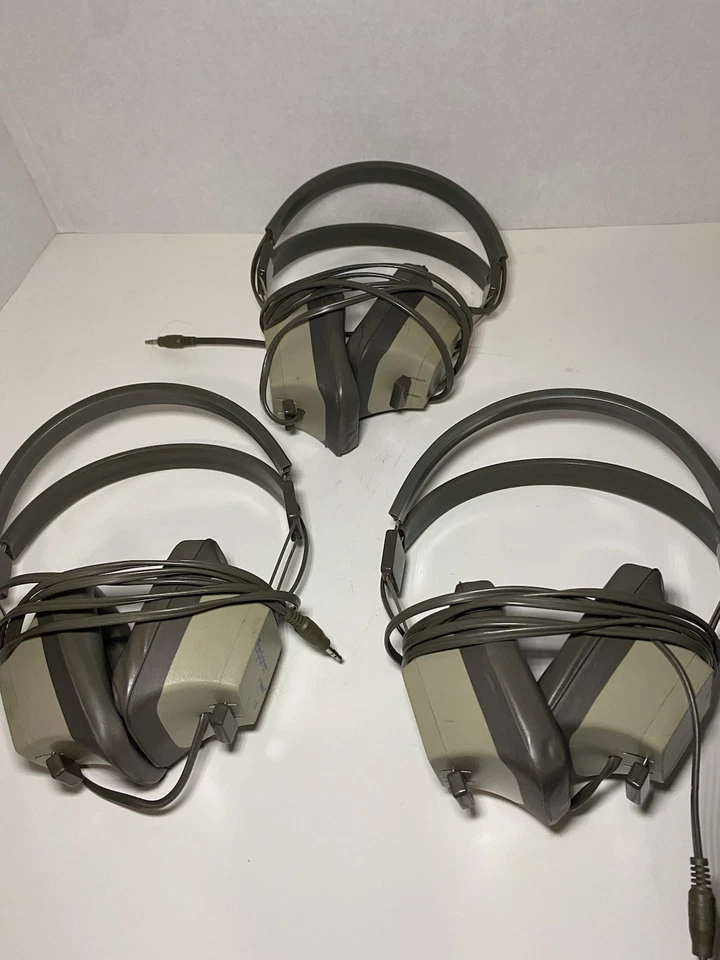 Auriculares aéreos de audio estéreo marrón con conector auxiliar Telex Explorer de 3,5 mm de colección Foto 2 de 4