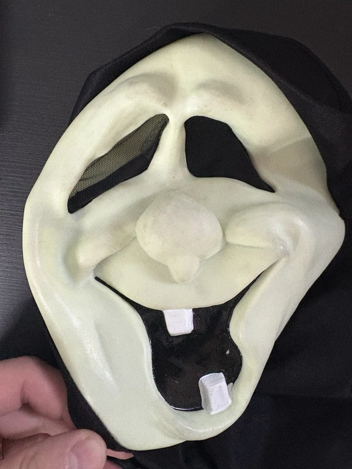 Rubies Frankenstein Halloween Costume Mask With Black Hood Goofy Face GITD - Изображение 2 из 4