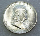 1949 D Franklin Half Dollar BU FBL Frosty White , Beautiful coin!!!!
