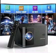 Dbpower Electric Focus 5g WiFi Mini Bluetooth Projector 4k Support 300 ANSI HD