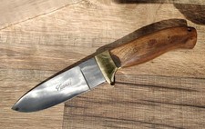 2293  Coltello da caccia Leopard manico legno lama fissa acciaio + custodia
