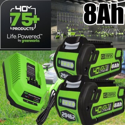 #ad #ad 40V 8.0Ah For Greenworks G MAX Lithium Battery 29472 29462 29252 20202 Charger $226.99