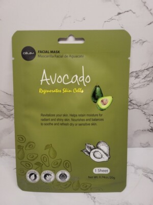 Celavi Korea Face Mask Paraben Sulfate Oil Free 1 Sheet Avocado Sealed