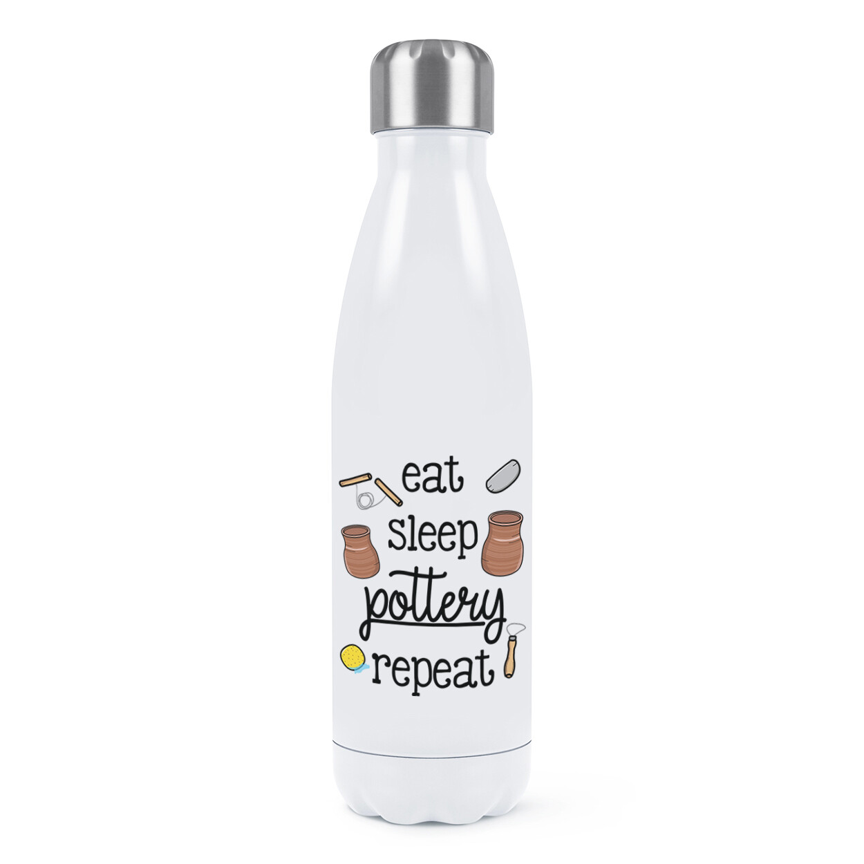Eat Sleep Pottery Repeat Double Wall Water Bottle Funny Potter Mum Mothers Day