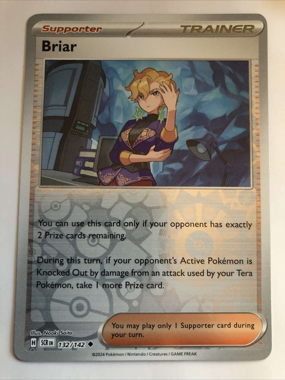 Pokémon TCG Stellar Crown Briar Reverse Holofoil 132/142 NM