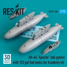 AH-64 Apache Late Pylons 122 Gal Fuel Tanks Academy 1/72 3D ResKit RSU72-0230