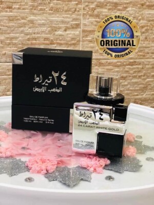 24 Carat White Gold Perfume By LATTAFA 100 ML  Top Tier Awarded  For Women Men