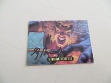 '94 MARVEL MASTERPIECES SABRETOOTH POWER BLAST CARD SIGNED GREG HILDEBRANDT, COA