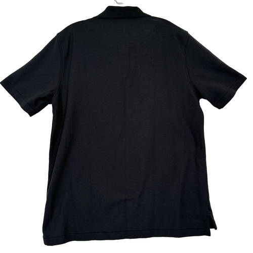 Camisa Polo LL Bean Para Hombres Talla Mediana Calce Tradicional Manga Corta Negra Preppy - Imagen 3 de 7
