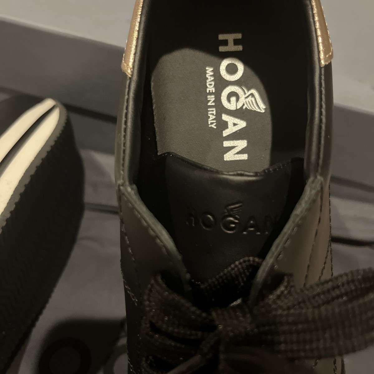 New Hogan platform interactive black allacciato H Embossed