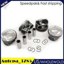 4x Piston & Rings kit For 15-19 Ford Focus Mustang Lincoln MKC 2.3L EJ7Z6108E