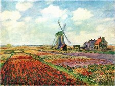 Tulip Fields Claude Monet Accent Tile Mural Kitchen Bathroom Backsplash Ceramic