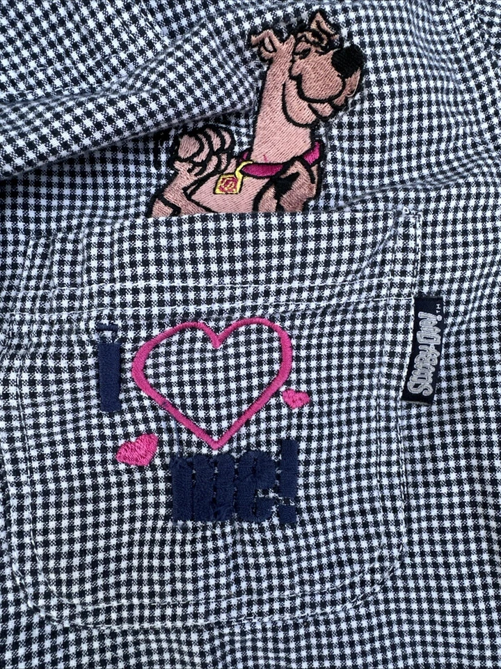 Blusa feminina Scooby-Doo 18/20 W bordada botão Gingham I Heart Me - Imagem 4 de 4