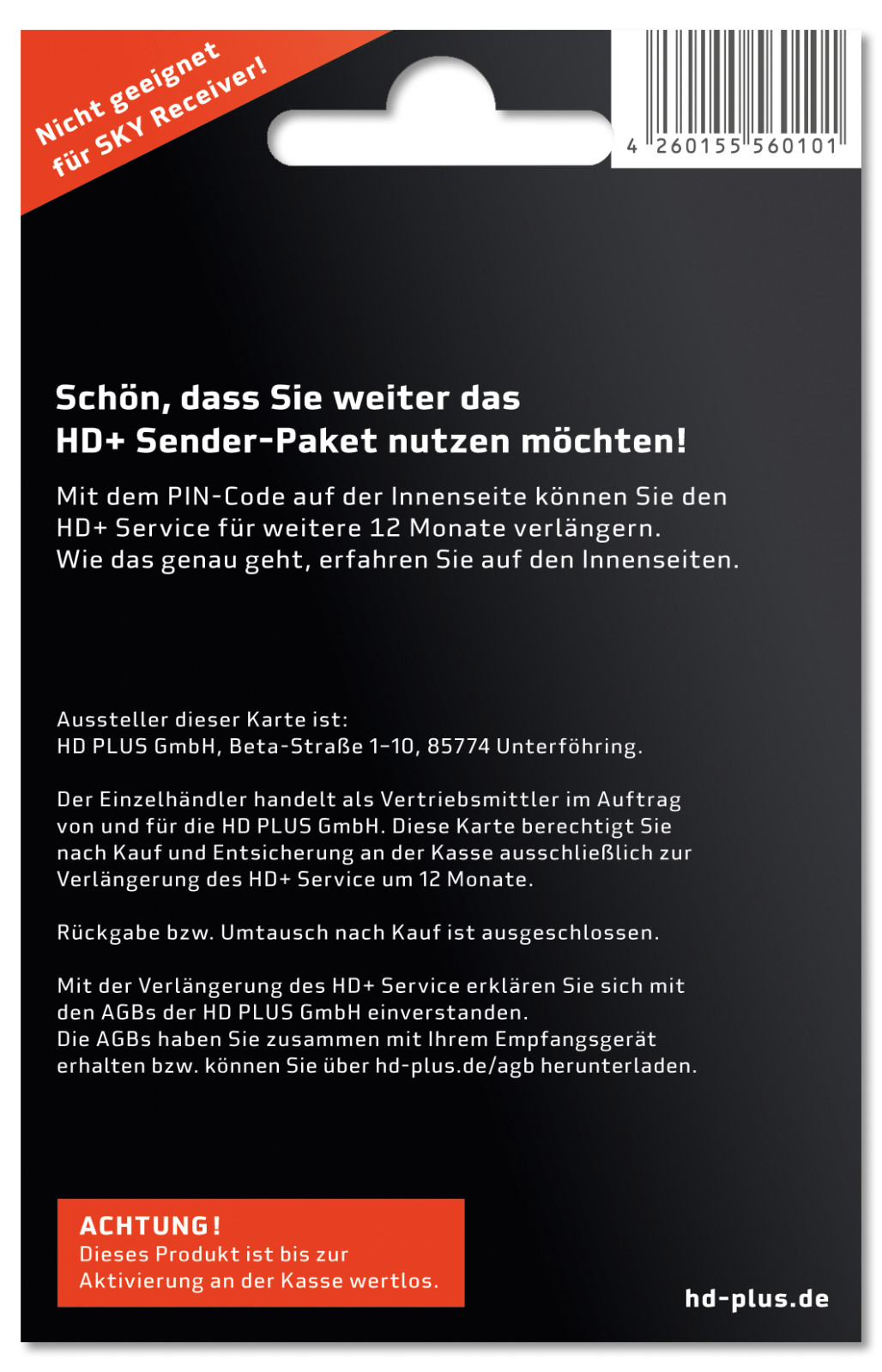 Thumbnail - Hd+ Verlängerung Für Alle Hd Plus Karten Hd01/02/03/04/05 - Laufzeit