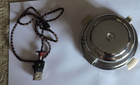 Vintage Art Deco Electric Round Shiny Chrome Waffle Iron-Bakelite Handles — photo 3
