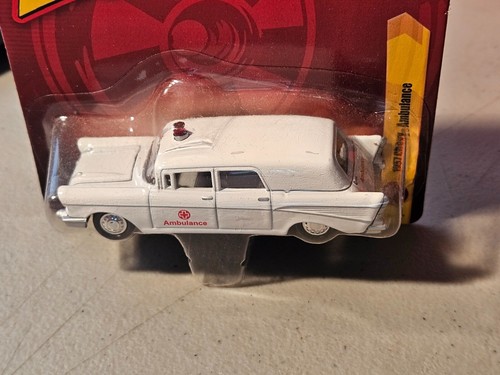 JOHNNY LIGHTNING FOREVER 64 1:64 1957 CHEVY AMBULANCE WHITE NIP - Picture 2 of 4