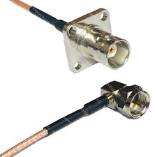 RG316 BNC Flange Female to F MALE ANGLE RF Cable Rapid-SHIP LOT