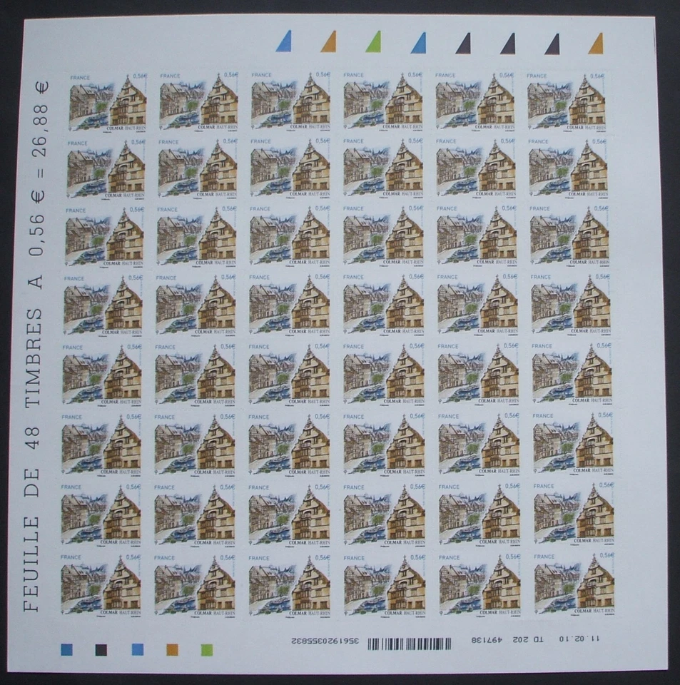 AA n°429 N** en feuille complète avec variété: Colmar - Photo 1/1