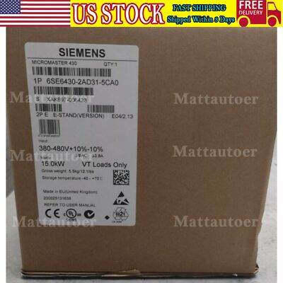 New Siemens 6SE6 430-2AD31-5CA0 6SE6430-2AD31-5CA0 MICROMASTER430 without filter