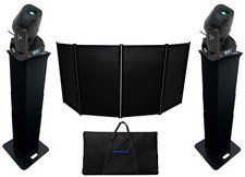 2 Rockville ROCK SPOT 260W DJ Moving Head Spot Lights Black Totem Stands Facade