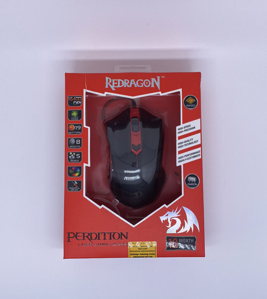 Red Dragon Perdition Laser Gaming Mouse New In Box!
