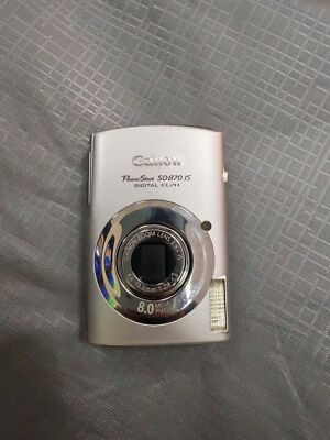 Canon IXUS 860 IS 8MP – Appareil Photo Compact Argentique, Testé Et Fonctionnel (sans Chargeur)
