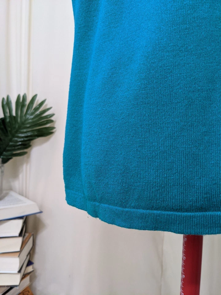 INVESTMENTS Sweater XL(16-18) Women Vest Knit Pullover Fall Winter Solid Teal - Image 4 of 4