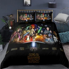 Star Wars Black Twin/Full/Queen/King Bed Duvet/Quilt Cover Set Pillowcase