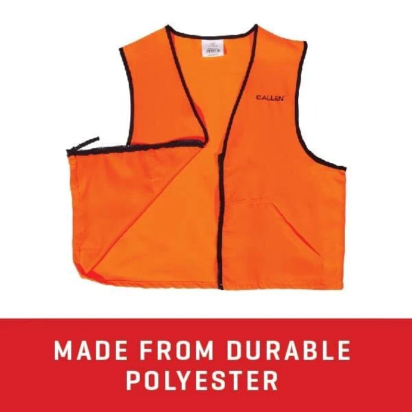 X Large Blaze Orange Hunting Apparel Safety Vest Fits Chests up to 52 Inches - Image 4 of 4