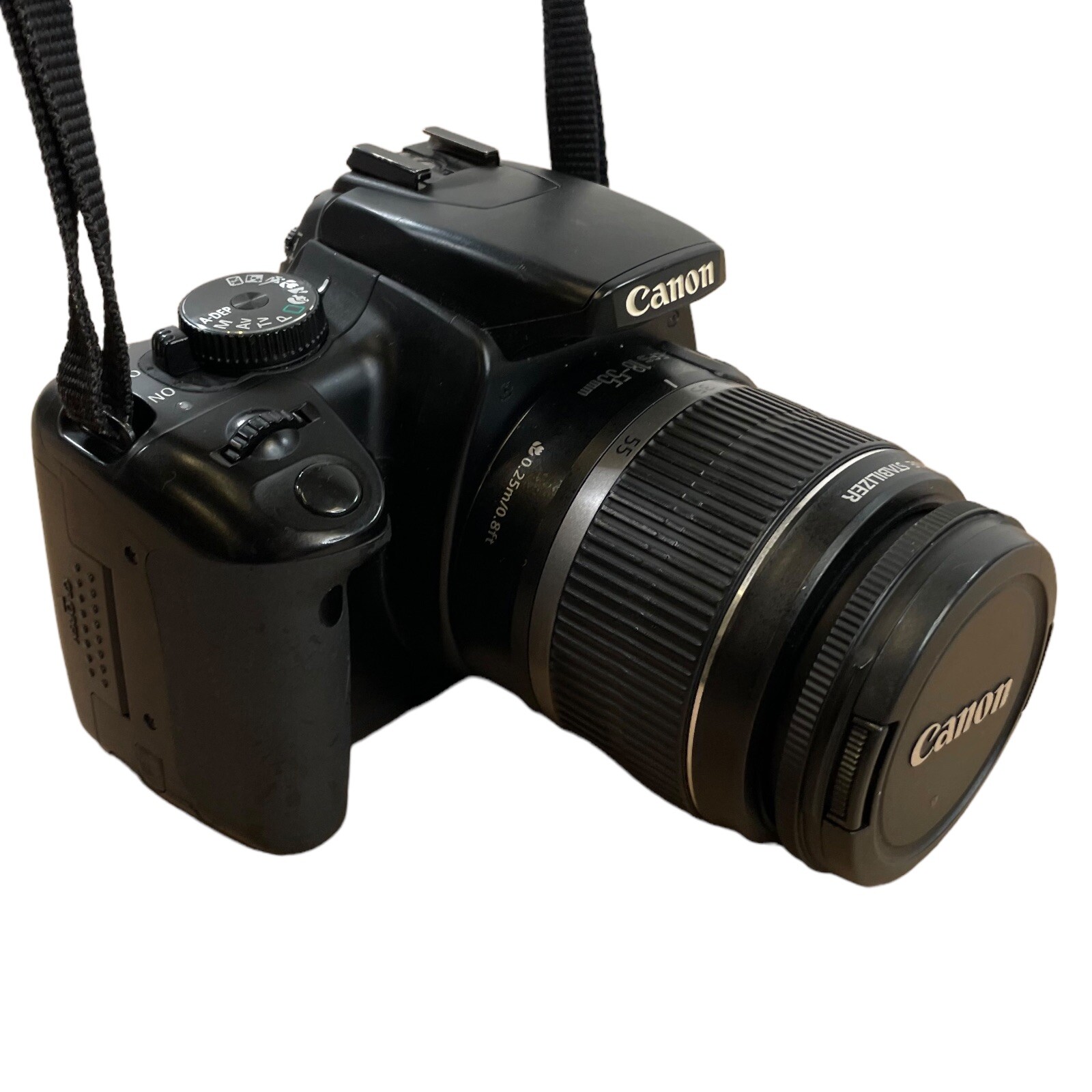 AsIs Canon Rebel XTi DSLR Camera w/EFS 1855mm, 3 Batteries, Charger