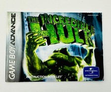 GBA The Incredible Hulk Nintendo Game Boy Advance 2003 Manual Only VGC