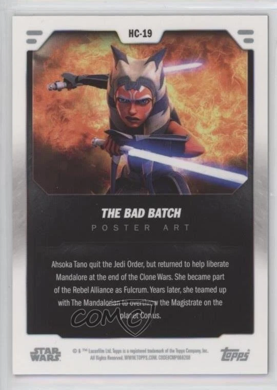 2023 Topps Star Wars Hologram Poster Art Ahsoka Tano The Bad Batch #HC-19 z7j - Image 2 of 3