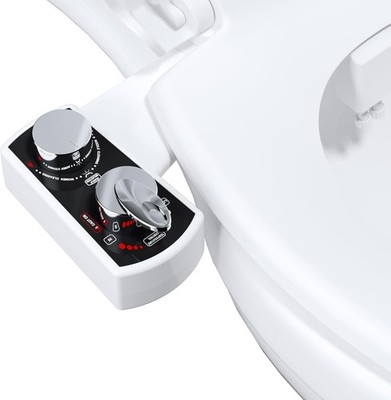 Hibbent Bidet Attachment for Toilet, Hot and Cold & Water Bidet, Black 