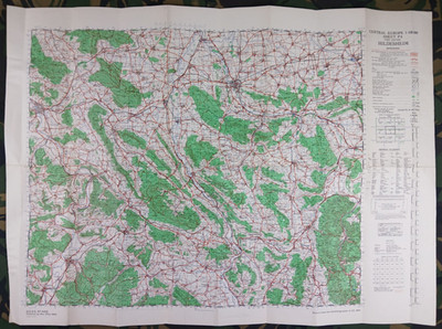 Original WK2 Alliierte Karte von DEUTSCHLAND mit dem Titel ''HILDESHEIM'' (1944) Maßstab 1:100.000