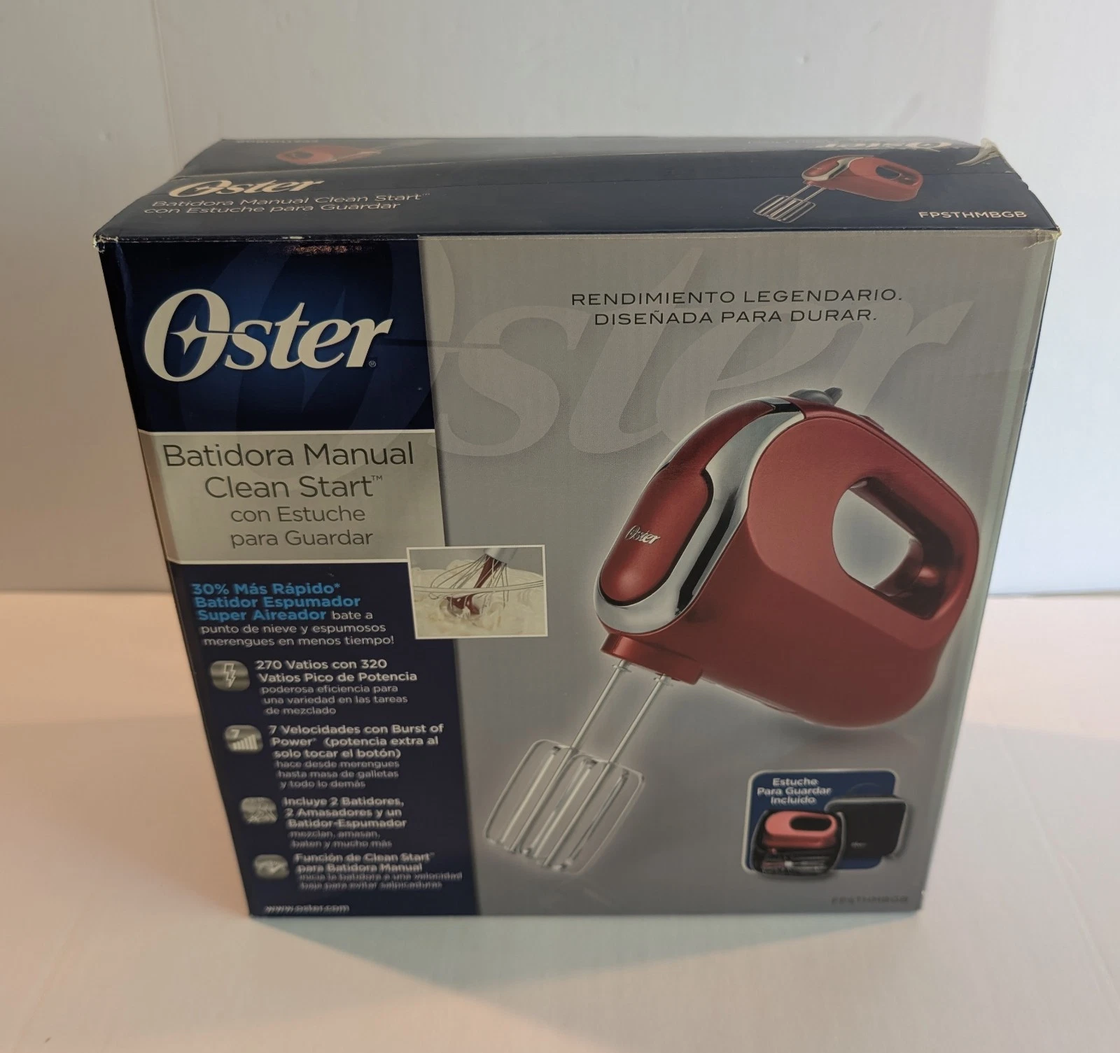 New Oster Clean Start Hand Mixer With Storage Case 7 Speed Model FPSTHMBGB Red
Opens in a new window