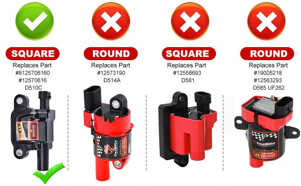 8 piezas bobinas de encendido UF413 + kit de cables para Chevy GMC Saab 9-7x 5,3 L 6,2 L 12570616 Foto 2 de 4