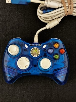 PDP Rock Candy PL3760 Controller For XBOX 360 Transparent Blue Pre Owned