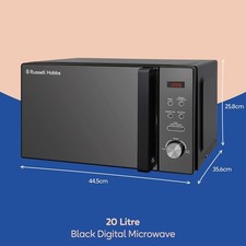 Image of Russell Hobbs RHM2076B 800W 20L Digital Microwave - Black