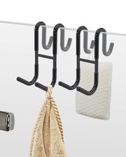 Double Shower Door Hooks - Shower Hook Over The Door Towel Hook for Frameless