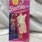VINTAGE BARBIE 1990 "DREAM WEAR" FASHION PINK STRIPED SHORT SET W/ACCES #773 MOC