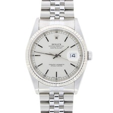 Rolex Mens Watch Oyster Perpetual Datejust Silver Dial 16234 Papers RW0707 2003