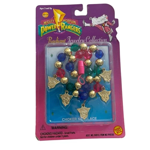 Vtg 1995 Mighty Morphin Power Rangers Radiant Jewelry Collection Choker Necklace
