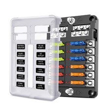 12-Way Blade Box Fuse Block Marine FuseBox Auto Holder 12V Bus Bar 32V Car Kit