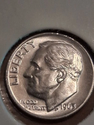 1963 P 90% Silver Roosevelt Dime - Gem BU (CP0010)