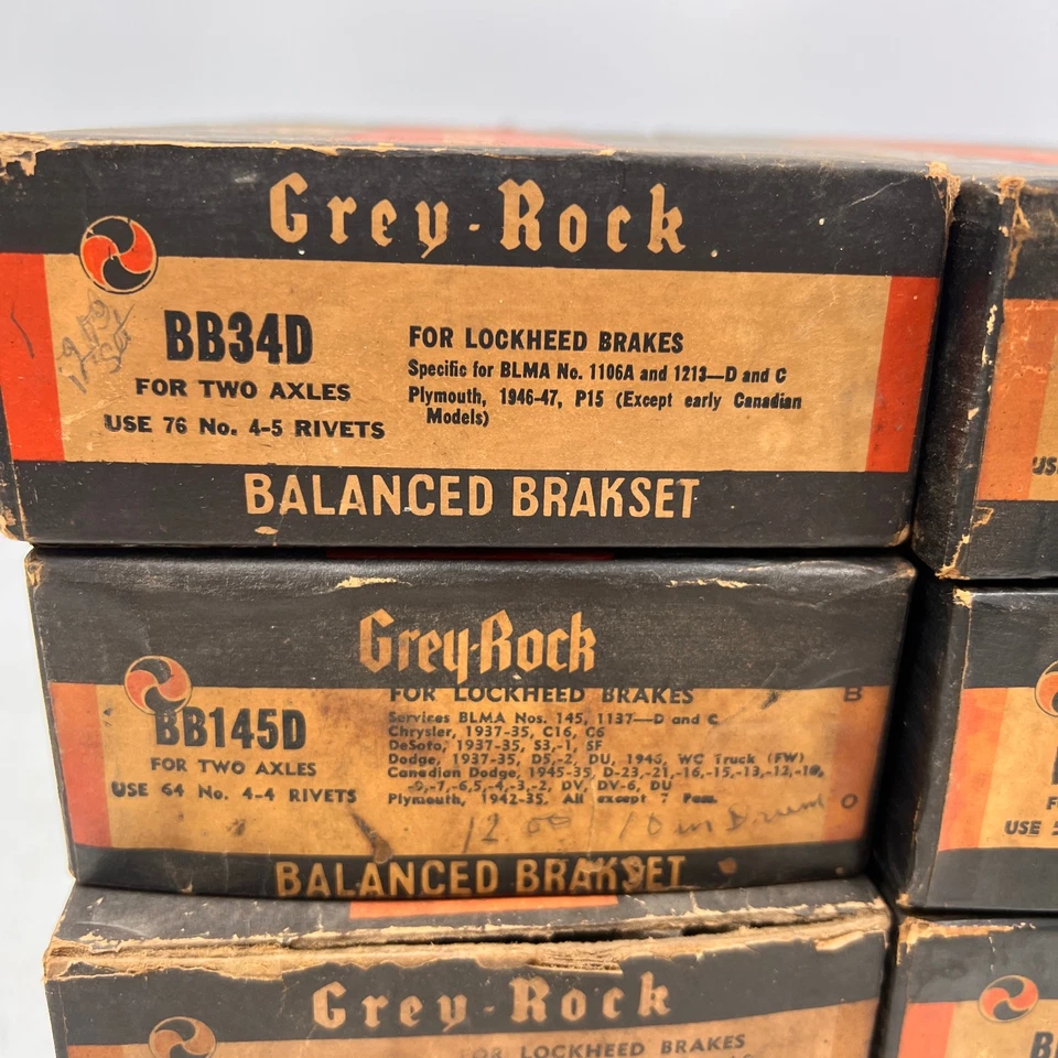 LOTE DE 8 NOS conjuntos de forro de freio balanceado cinza-rocha década de 1930 1940 Chrysler Dodge etc - Imagem 3 de 4