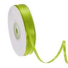 100 Yards 1/8" Wide Satin Ribbon Double Face Solid Fabric Ribbon, Medium Green