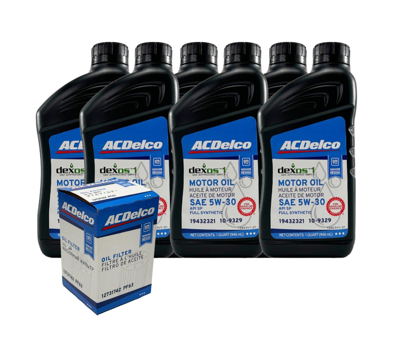 10-9329 19432321 dexos1 GEN 3 Full Synthetic 5W-30 Motor Oil Change Kit