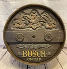 Vintage Busch Beer Barrel Sign On Tap Anheuser Busch Tap Handle 20" Diameter NOS
