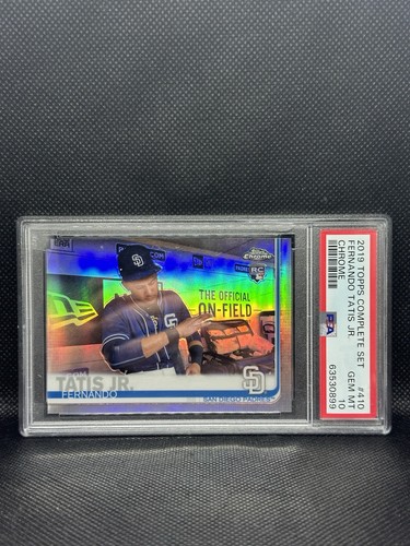2019 TOPPS Rookie COMPLETE SET CHROME PSA 10 #410 FERNANDO TATIS JR. Refractor