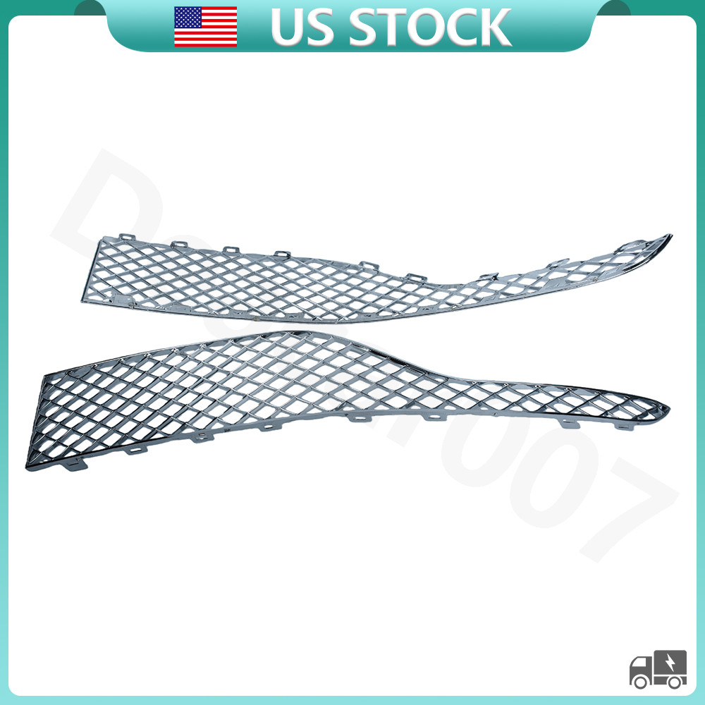 NEW Front Chrome Bumper Grill Set For Bentley Continental 6.0 Gt & Gtc 2015-2018